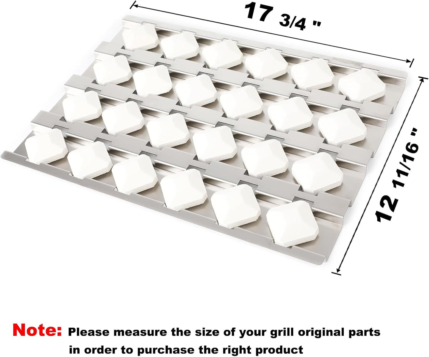 Briquette Tray Assembly for Alfresco ALX2 Gas Grill Fits ALX2-30 ALX2-42 ALX2-56 Series Replacement Parts for Alfresco Stainless Steel Heat Plate Flame Tamer with 24pcs Ceramic Briquettes