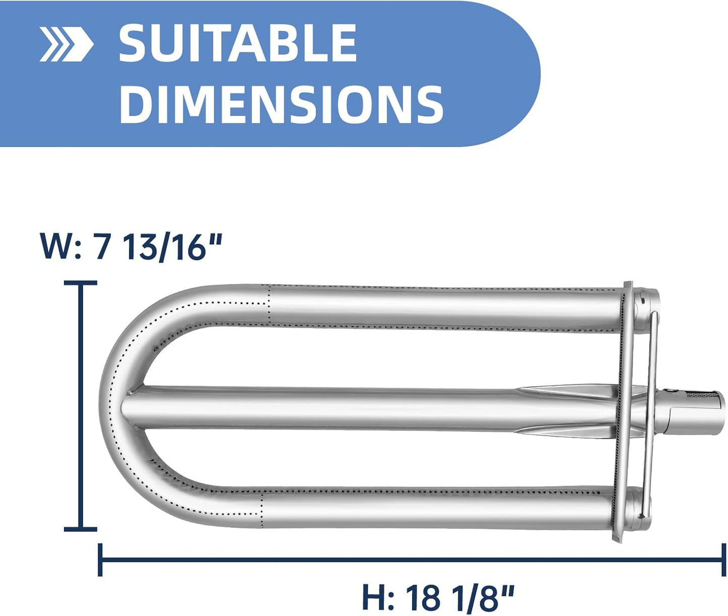 12541 Grill Burners for Alfresco Grill Parts LX2 30” 42” 56”, ALX2-30CD, ALX2-42RFG, ALX2-56BFGC, AGBQ-30SZCD, AGBQ-42RFG, AGBQ-56BFG, 2 Pack BBQ Pipe Tubes Grill Replacement Parts