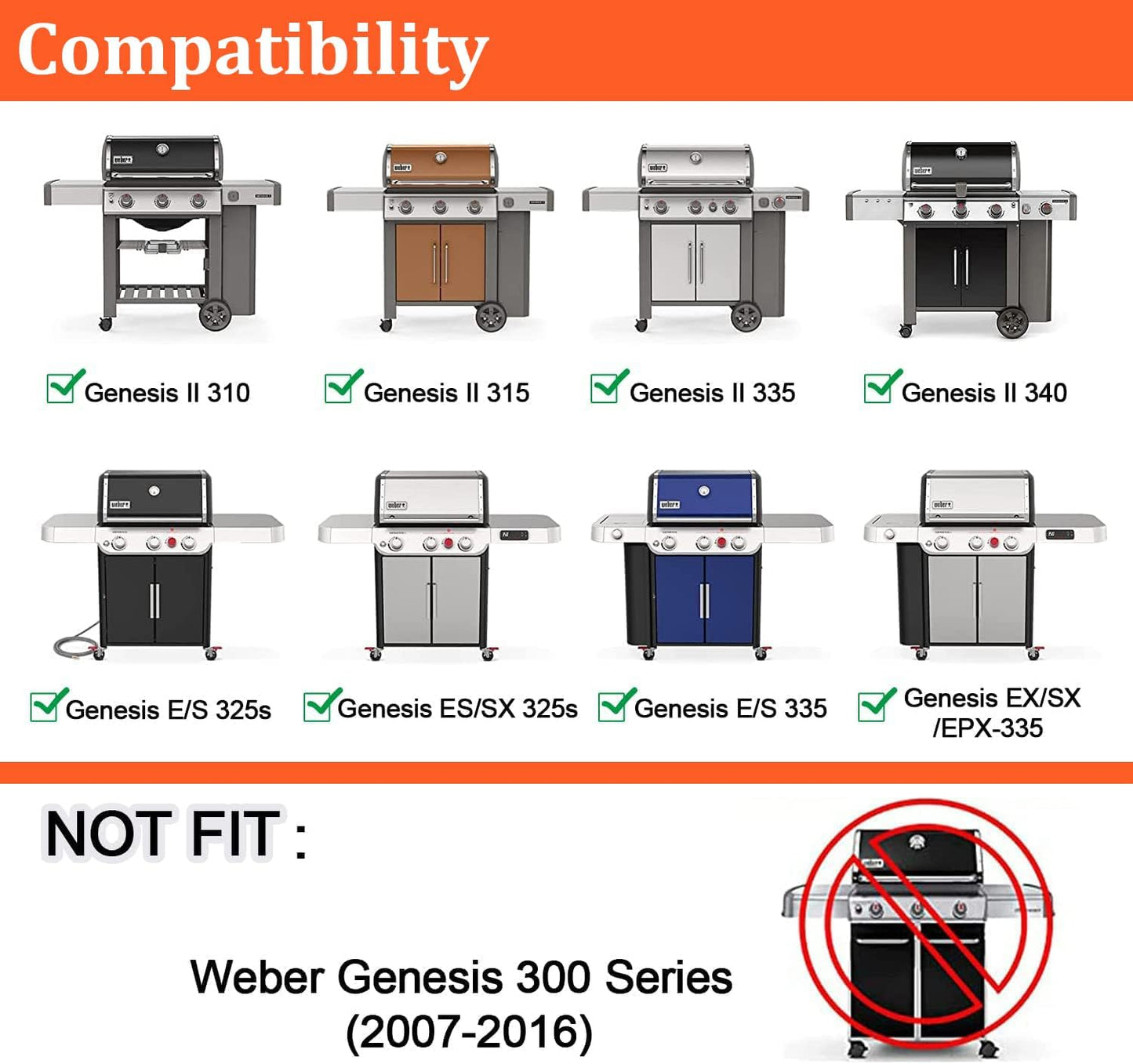 18.75" Cooking Grates for Weber Genesis II 300 and Genesis II LX 300 Series Gas Grills