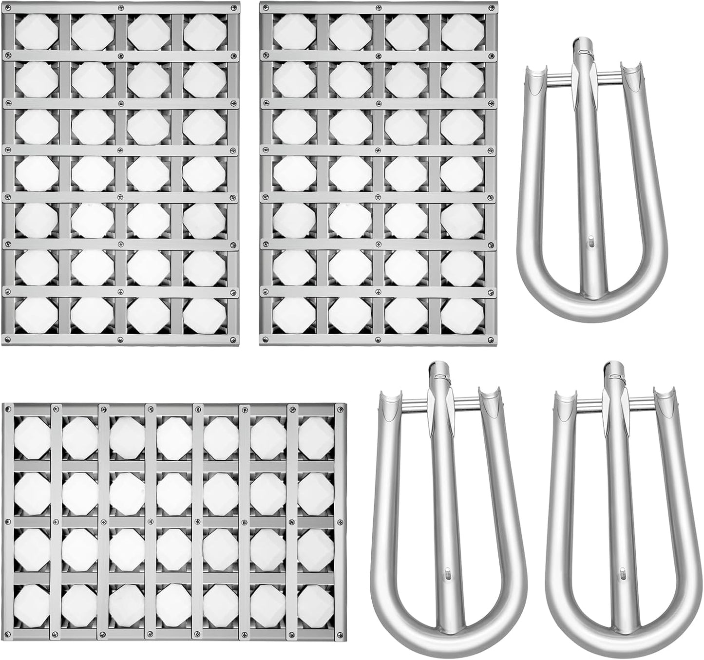 510-0522 Ceramic Briquette Tray 12541 Grill Burners for Alfresco Grill Parts ALX2-42 42SZ ALX2-56 56SZ ALXE-42 42SZ, 3 Pack Radiant Tray Assembly with BBQ Pipe Tubes Grill Replacement Parts