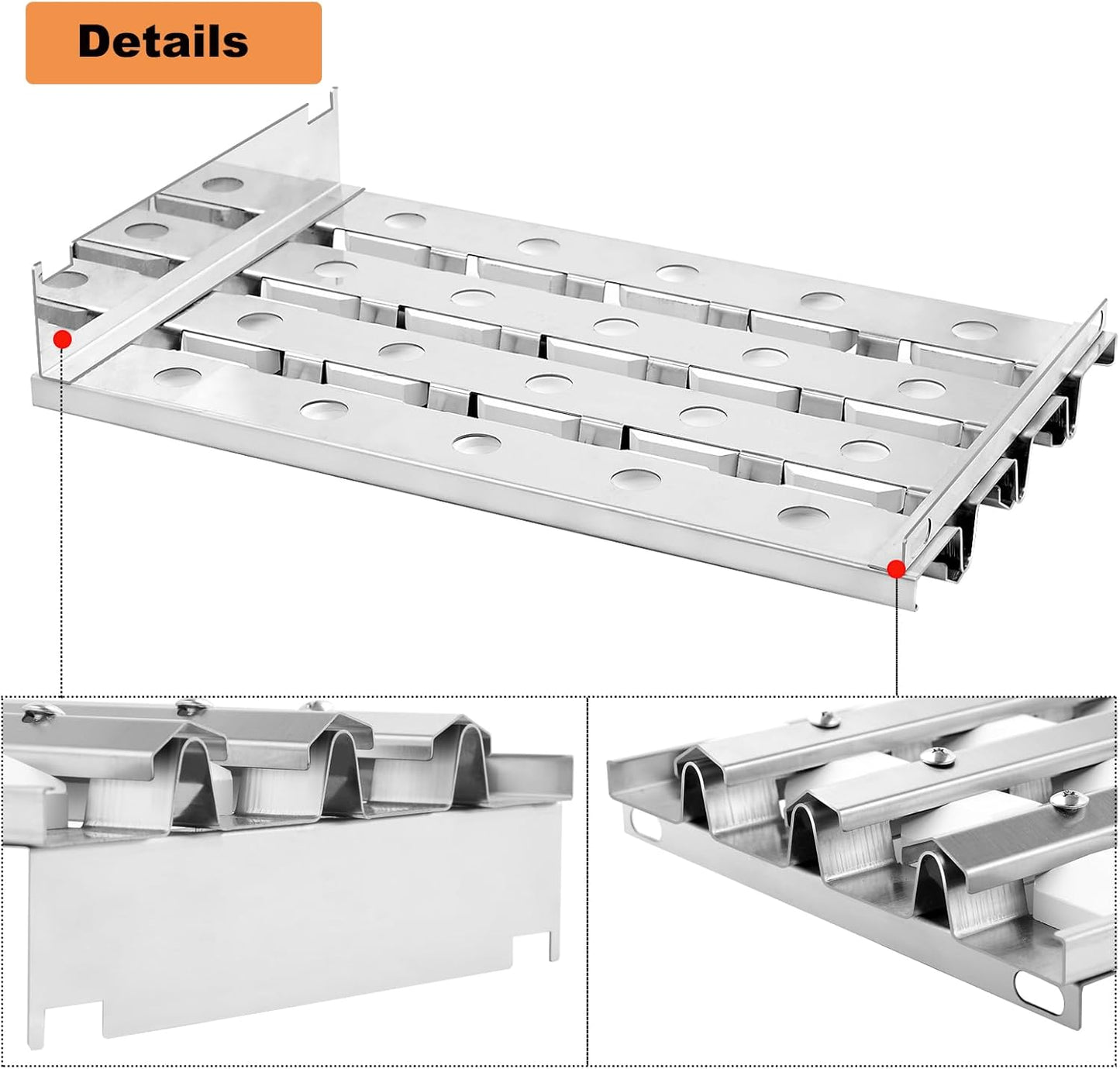 80707 Briquette Tray Grill Replacement Parts for Lynx Sedona Grills 24/36/42inch Built-in Gas Grill L600PS L600 L400 L700 Ceramic Grill Briquette Tray Assembly Heat Plates with 18 Ceramic Briquettes