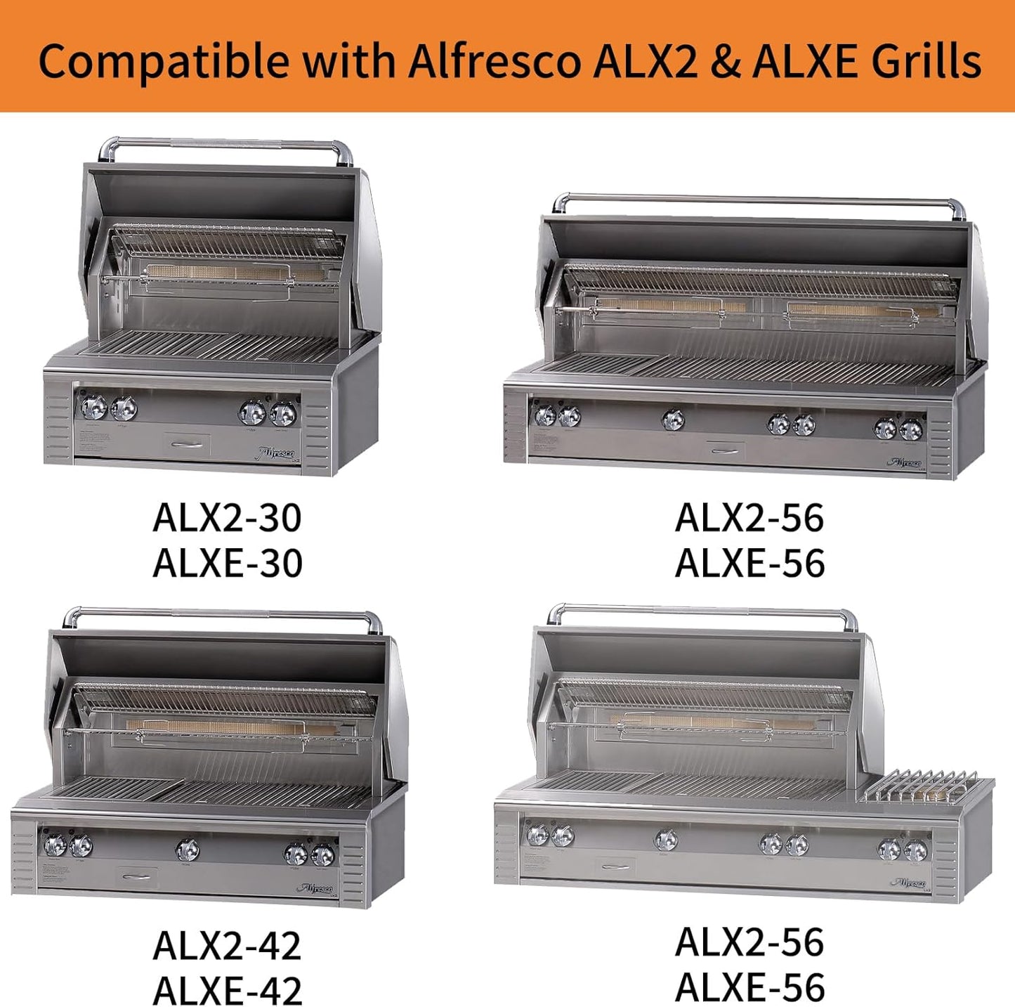 Briquette Tray for Alfresco ALX2 ALX2-30 ALX2-42 ALX2-56 Grill Replacement Parts for Alfresco LX2 ALXE ALXE-30 ALXE-42 ALXE-56 Heat Plate Flame Tamer with 24 Ceramic Briquettes