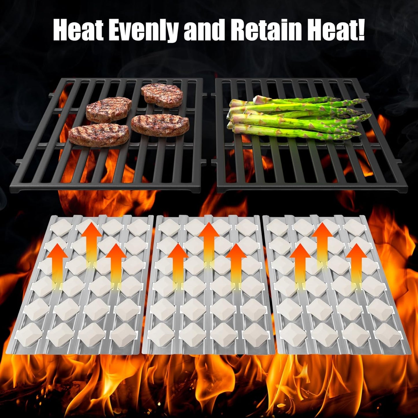 BBQ Grill Briquette Tray Heat Plates Shield Replacement for Alfresco Grill Parts, Perfect Alfresco Grill Briquette Tray Accessories, Compatible with Alfresco ALX2-30C, ALX2-42C, ALX2-56, 1-Pack